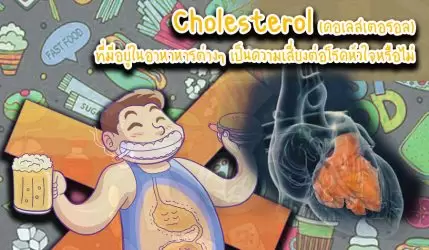 Cholesterol (คอเลสเตอรอล)ที่มีอยู่ในอาหาหารต่างๆ เป็นความเสี่ยงต่อโรคหัวใจหรือไม่